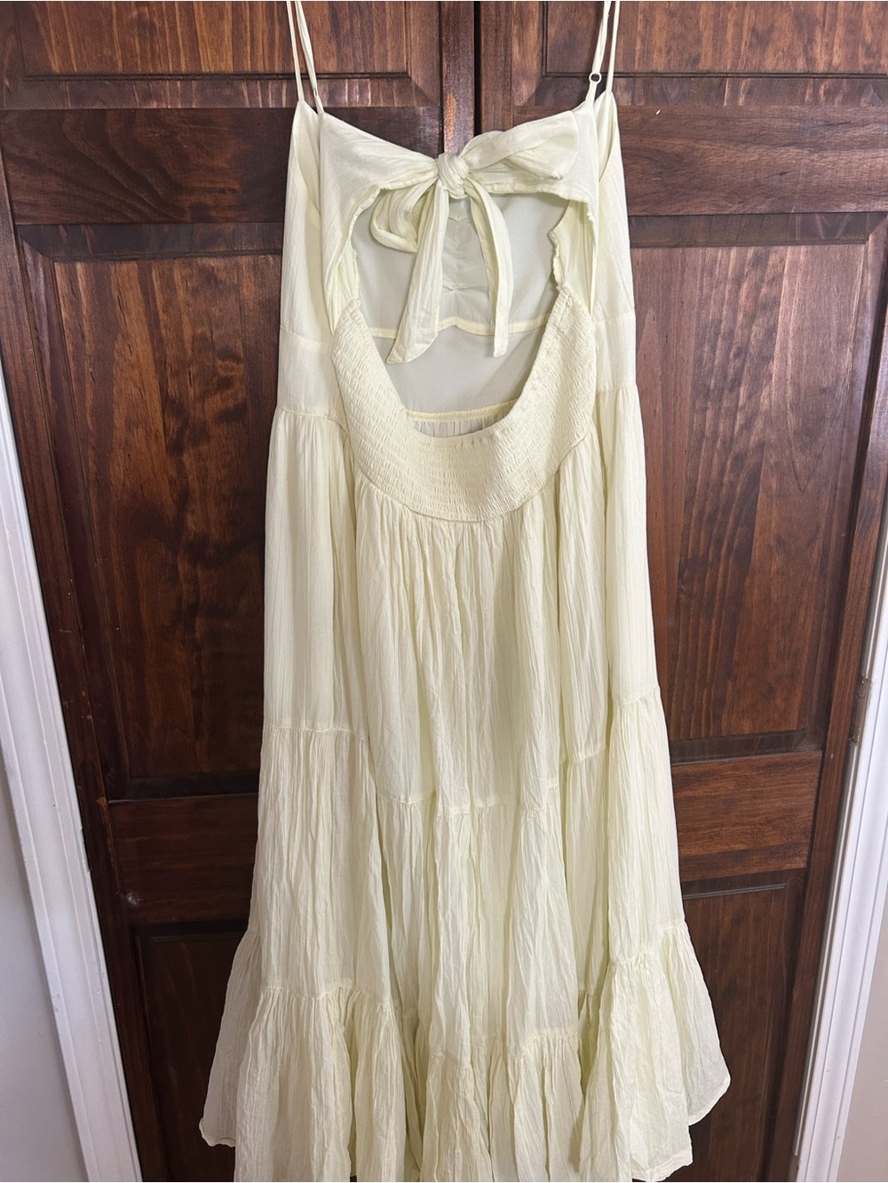American Eagle Outfitters Pale Yellow Tiered Maxi Dress - Picture 3 of 4